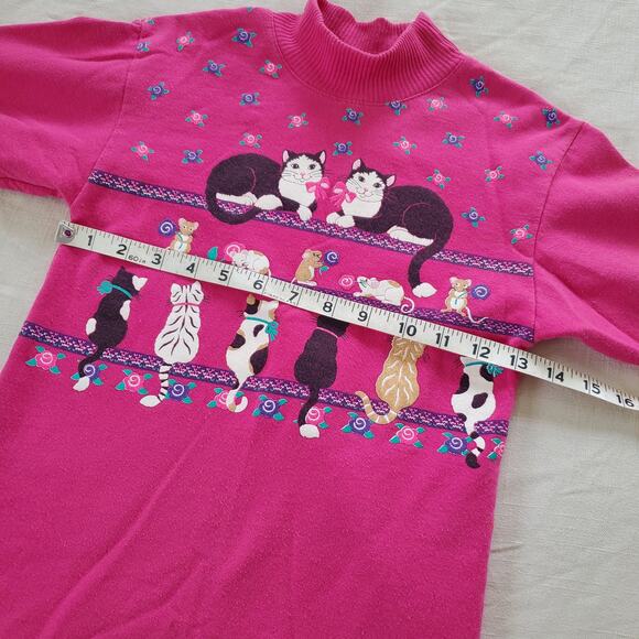 Vintage Spumoni Cats Pink Long Sleeve/Sweater 5t/6 - Picture 6 of 6
